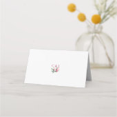 ソフトピンクの芍薬とユーカリの花柄 プレイスカード (裏面)