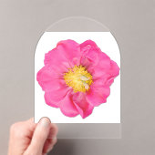 ソフトピンクの芍薬の花 ボタニカルアクリル アクリル招待状 (インサイチュ (ポータブル))