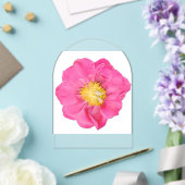 ソフトピンクの芍薬の花 ボタニカルアクリル アクリル招待状 (インサイチュ (ウェディング))