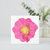 ソフトピンクの芍薬の花 ボタニカルアートカード 招待状 (スタンド正面)
