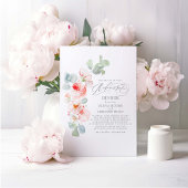 ソフトピンクの花のリハエレガントーサルディナー 招待状