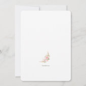 ソフトピンクの花の写真を使った聖体拝領の招待状 招待状 (裏面)