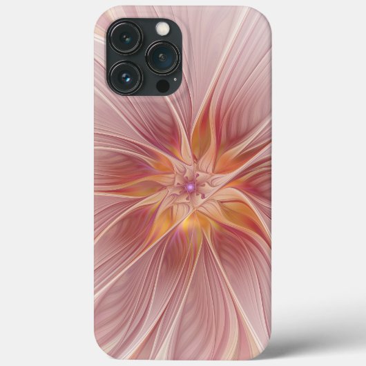 ソフトピンクの花の夢の抽象的なフラクタルアートフラワー Case-Mate iPhoneケース (裏面)