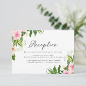 ソフトピンクの花の結婚式の披露宴 エンクロージャーカード (スタンド正面)