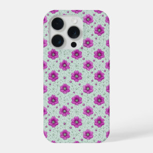 ソフトピンクの花の雨 ✨ フラワードロップのエレガンス 💗 iPhone 15 PROケース