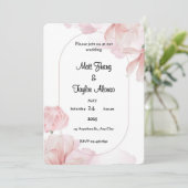 ソフトピンクの花フレーム招待状 招待状 (スタンド正面)