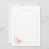 ソフトピンクの花ボホエレガントガールベビーシャワーI 招待状 (裏面)