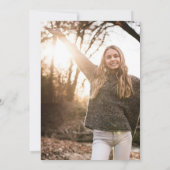 ソフトピンクの花柄の卒業パーティー 招待状 (裏面)