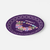 ソフトピンクの花柄ガールベイビーシャワー ペーパープレート (アングル)