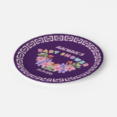 ソフトピンクの花柄ガールベビーシャワー ペーパープレート (アングル)