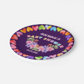 ソフトピンクの花柄ガールベビーシャワー ペーパープレート (アングル)