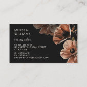 ソフトピンクの花 ブラック 名刺 (裏面)