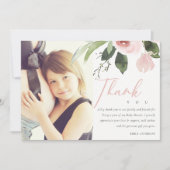 ソフトピンクの赤面バラベビーシャワーありがとうご写真 招待状 (正面)