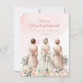 ソフトピンクの赤面バラユーカリプトゥスブライド花嫁 招待状 (正面)