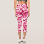 ソフトピンクの迷彩をパーソナライズ カプリレギンス (裏面)