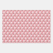 ソフトピンクの雪だるま ラッピングペーパーシート (正面3)