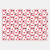 ソフトピンクの雪だるま ラッピングペーパーシート (正面)