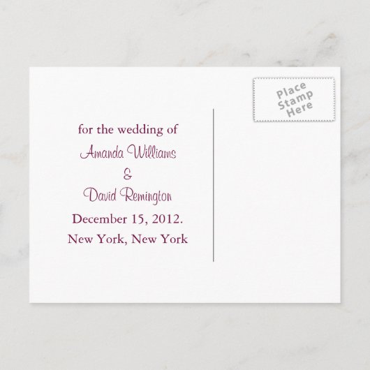 ソフトピンクの雪はがきを保存する 案内ポストカード (裏面)