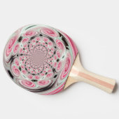 ソフトピンクの雲スワール反射キャンバス印刷 卓球ラケット (横)