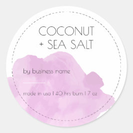 ソフトピンクろうそく製品ラベルデザインシール ラウンドシール