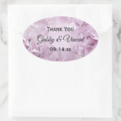 ソフトピンクアジサイ結婚ズサンキューメッセージカード 楕円形シール (バッグ)