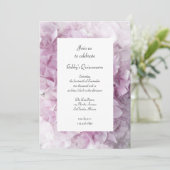 ソフトピンクアジサイ花キンセアニェラパーティー 招待状 (スタンド正面)