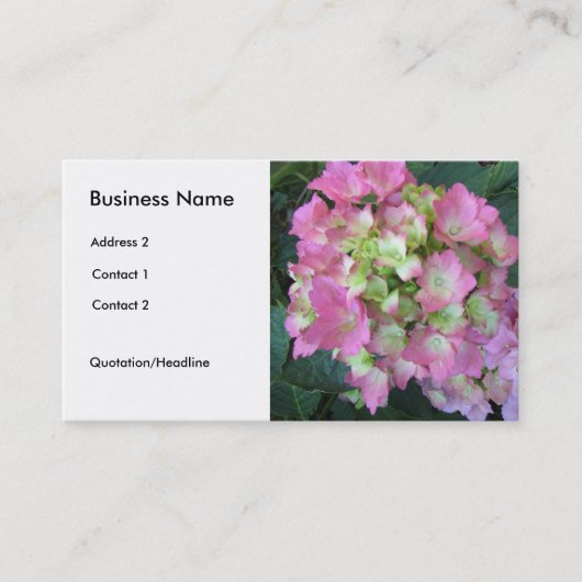 ソフトピンクアジサイ 名刺 (正面)