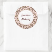 ソフトピンクアニマルプリントシール ラウンドシール (バッグ)