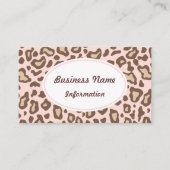 ソフトピンクアニマルプリント名刺 名刺 (正面)