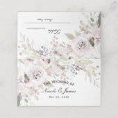 ソフトピンクウォーターエレガントカラーフローラ結婚のテーブル プレイスカード (外部開封)