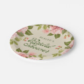 ソフトピンクウォーターカラーバラブライダルシャワー紙 ペーパープレート (アングル)