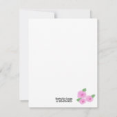 ソフトピンクウォーターカラーバラブライダルシャワー 招待状 (裏面)