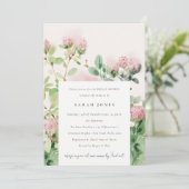 ソフトピンクウォーターカラーフローラガーデンブライダルシャワー 招待状 (スタンド正面)