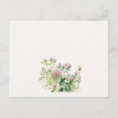 ソフトピンクウォーターカラーフローラ庭園の結婚式詳細 エンクロージャーカード (裏面)