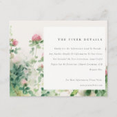ソフトピンクウォーターカラーフローラ庭園の結婚式詳細 エンクロージャーカード (正面)