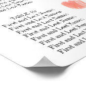 ソフトピンクエレガントチューリップのシーティングチャート ポスター (角)