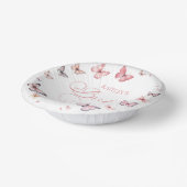 ソフトピンクエレガントバタフライブライダルシャワー ペーパーボウル (傾斜あり)