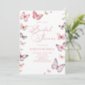 ソフトピンクエレガントバタフライブライダルシャワー 招待状 (スタンド正面)