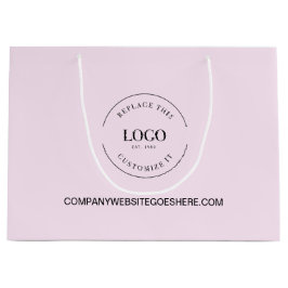 ソフトピンクカスタムのビジネスWebサイト ラージペーパーバッグ