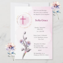 ソフトピンククロス&フローラガールバプティスインビタット