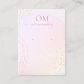 ソフトピンクグラデーションウオータカラーイヤリング表示ホルダー 名刺 (正面)