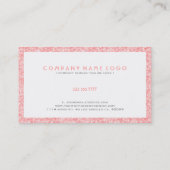 ソフトピンクグリッターとキラキラ 名刺 (裏面)