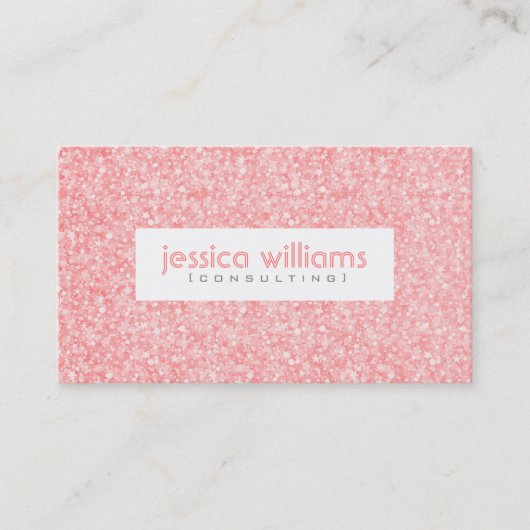 ソフトピンクグリッターとキラキラ 名刺 (正面)