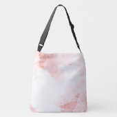 ソフトピンクグリッター水彩背景 クロスボディバッグ (裏面)