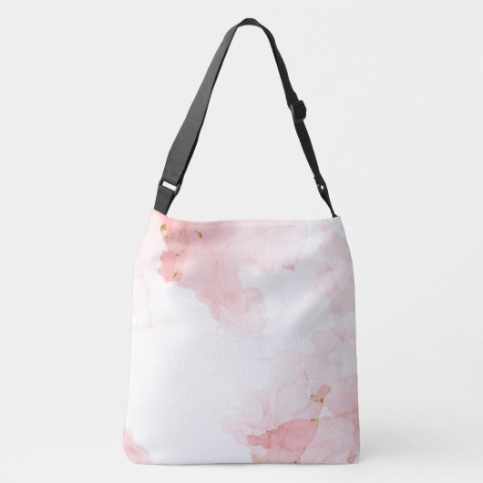 ソフトピンクグリッター水彩背景 クロスボディバッグ (裏面)