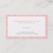 ソフトピンクグリッター&スパークルスホワイト縁ど 名刺 (裏面)