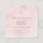 ソフトピンクサンキュースモールビジネスカード スクエア名刺 (裏面)