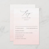 ソフトピンクシェーグラデーションズグラデーションウェディングRSVP 出欠カード (正面/裏面)