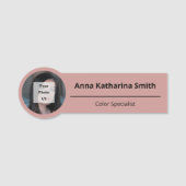 ソフトピンクシンプルのプロファイル画像の専門知識 名札 (正面)