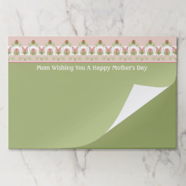 ソフトピンクスとグリーンモダン紙ランチョンマット ペーパーパッド